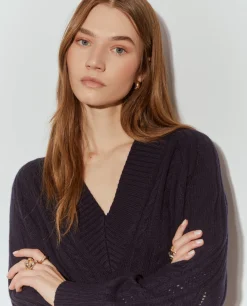 Camisola tricotada com lã e caxemira