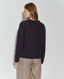 Camisola tricotada com lã e caxemira