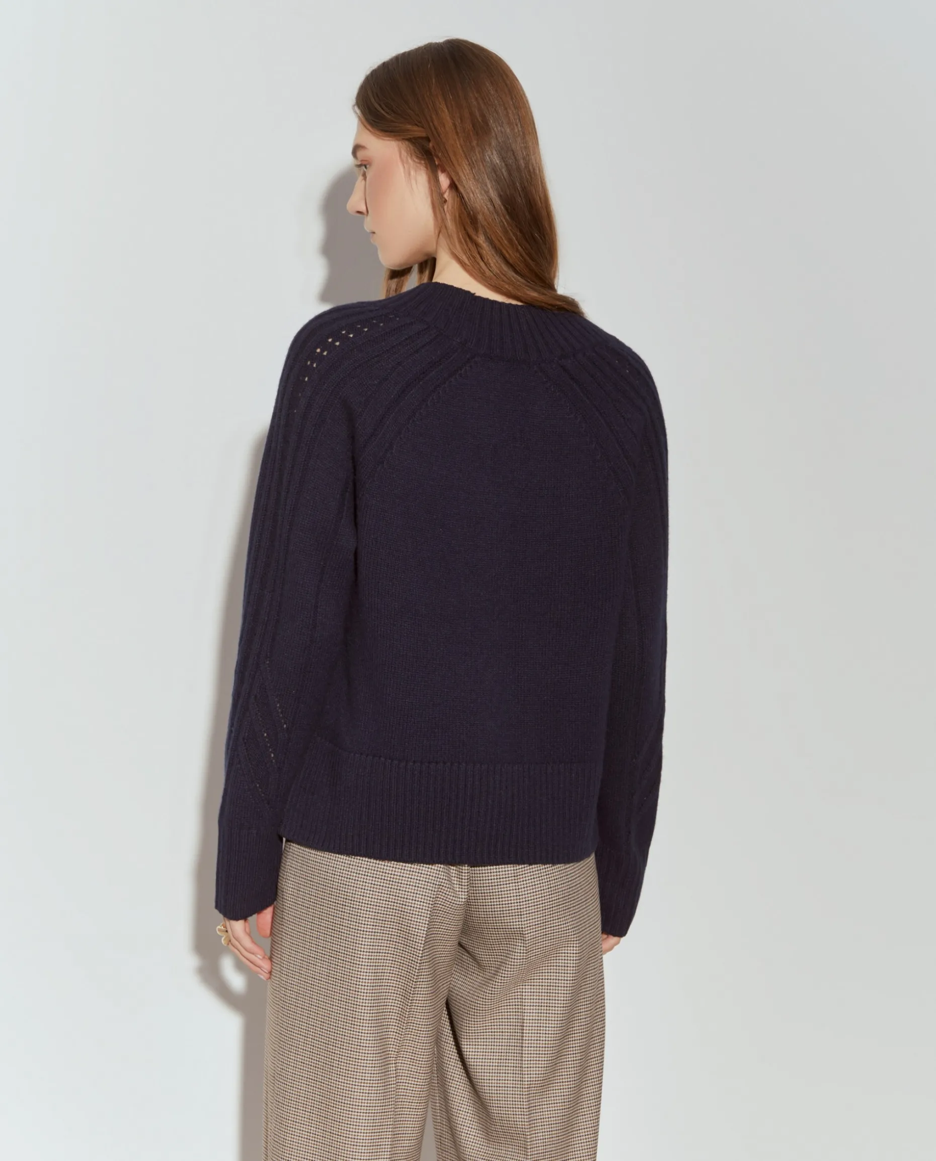 Camisola tricotada com lã e caxemira