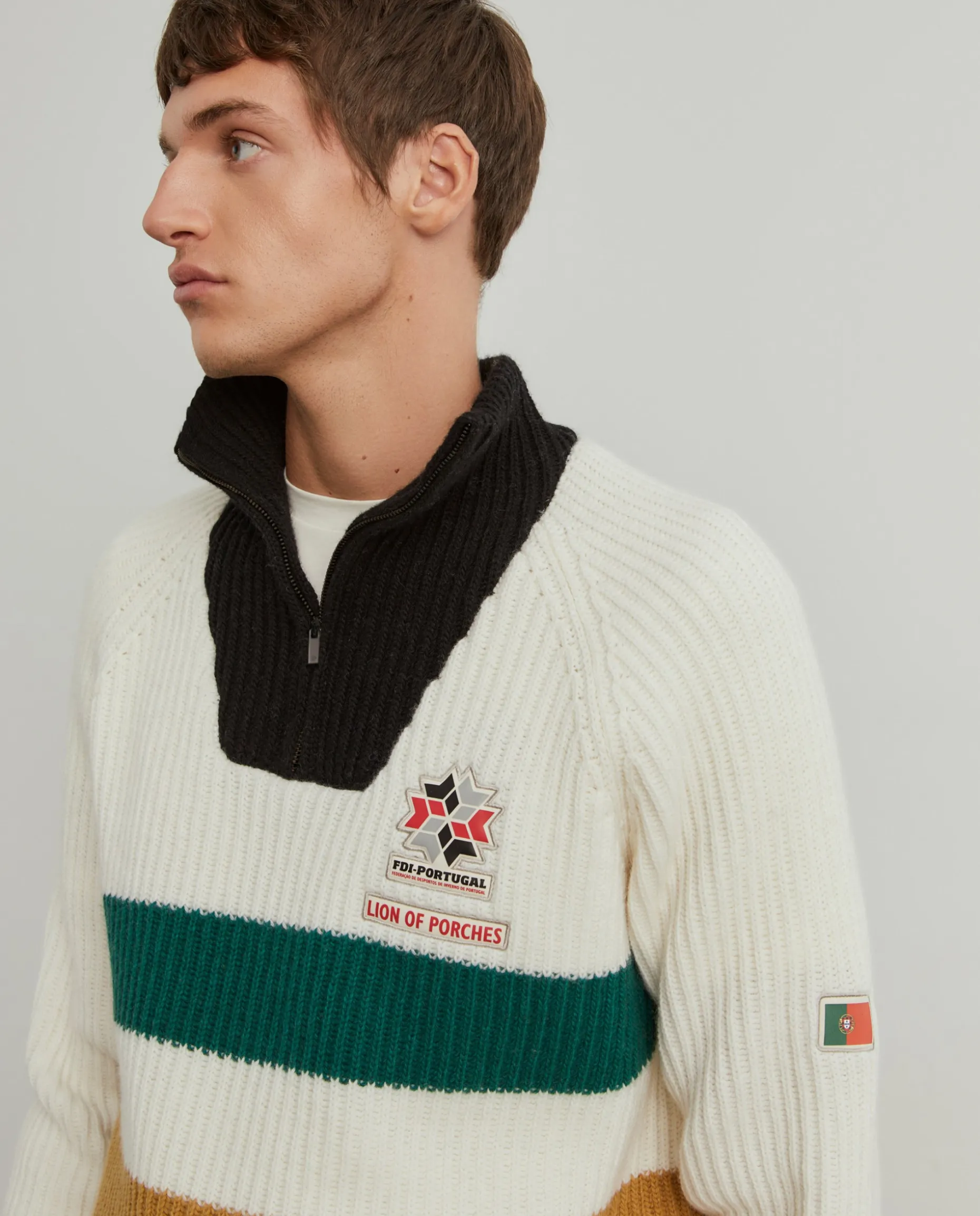 Camisola tricotada às riscas Lion x FDI