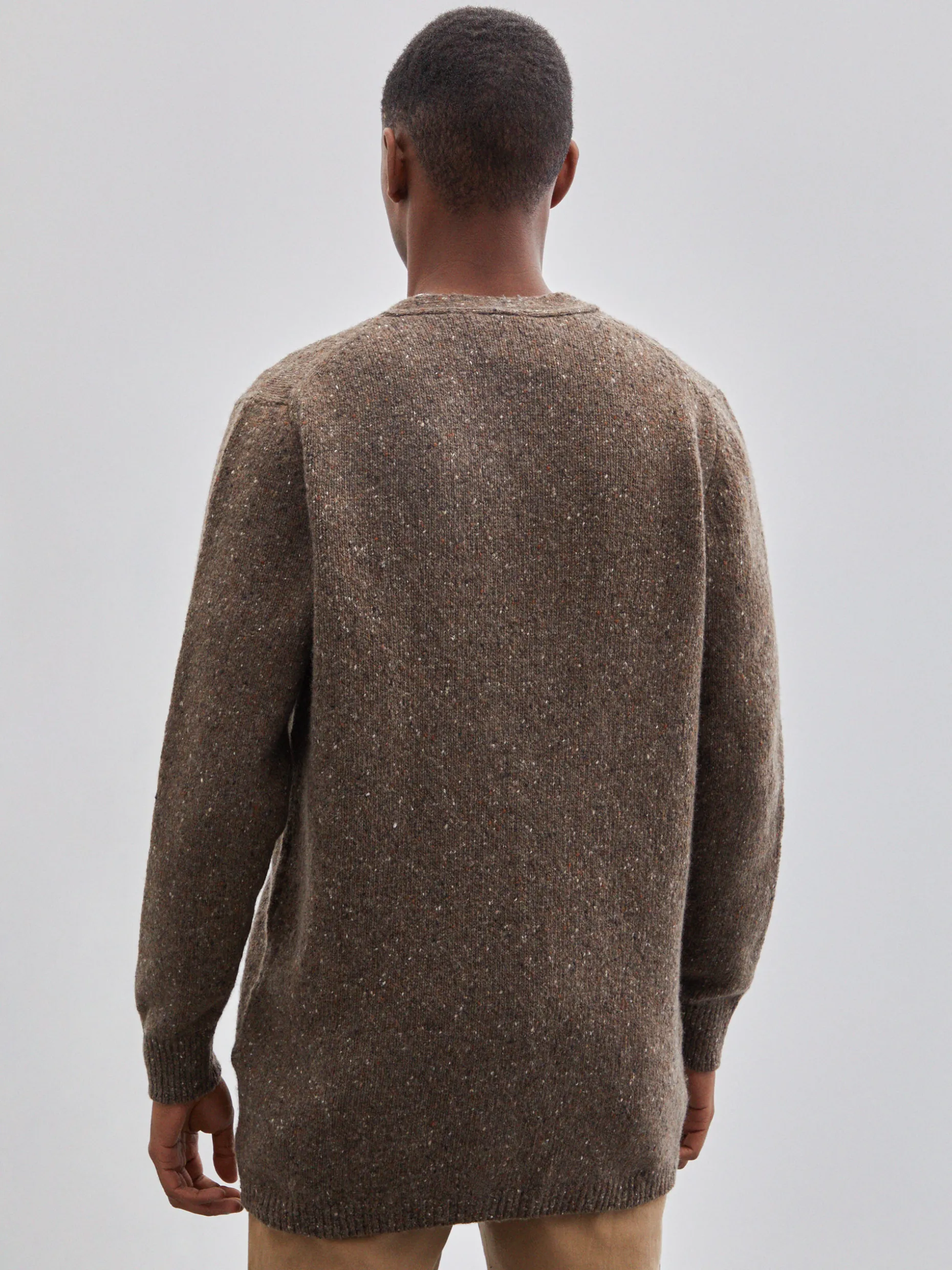 Cardigan bicolor mistura de lã