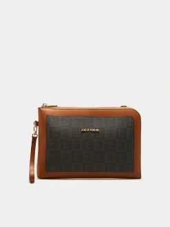 Carteira a tiracolo com monograma