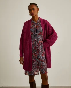 Casaco aberto de malha tricotada