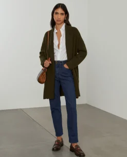 Casaco aberto malha tricotada