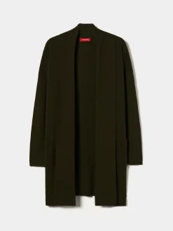 Casaco aberto malha tricotada