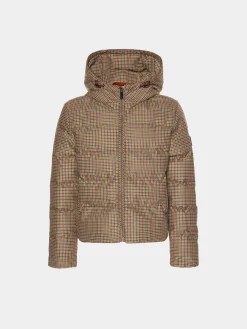 Casaco acolchoado em micro xadrez