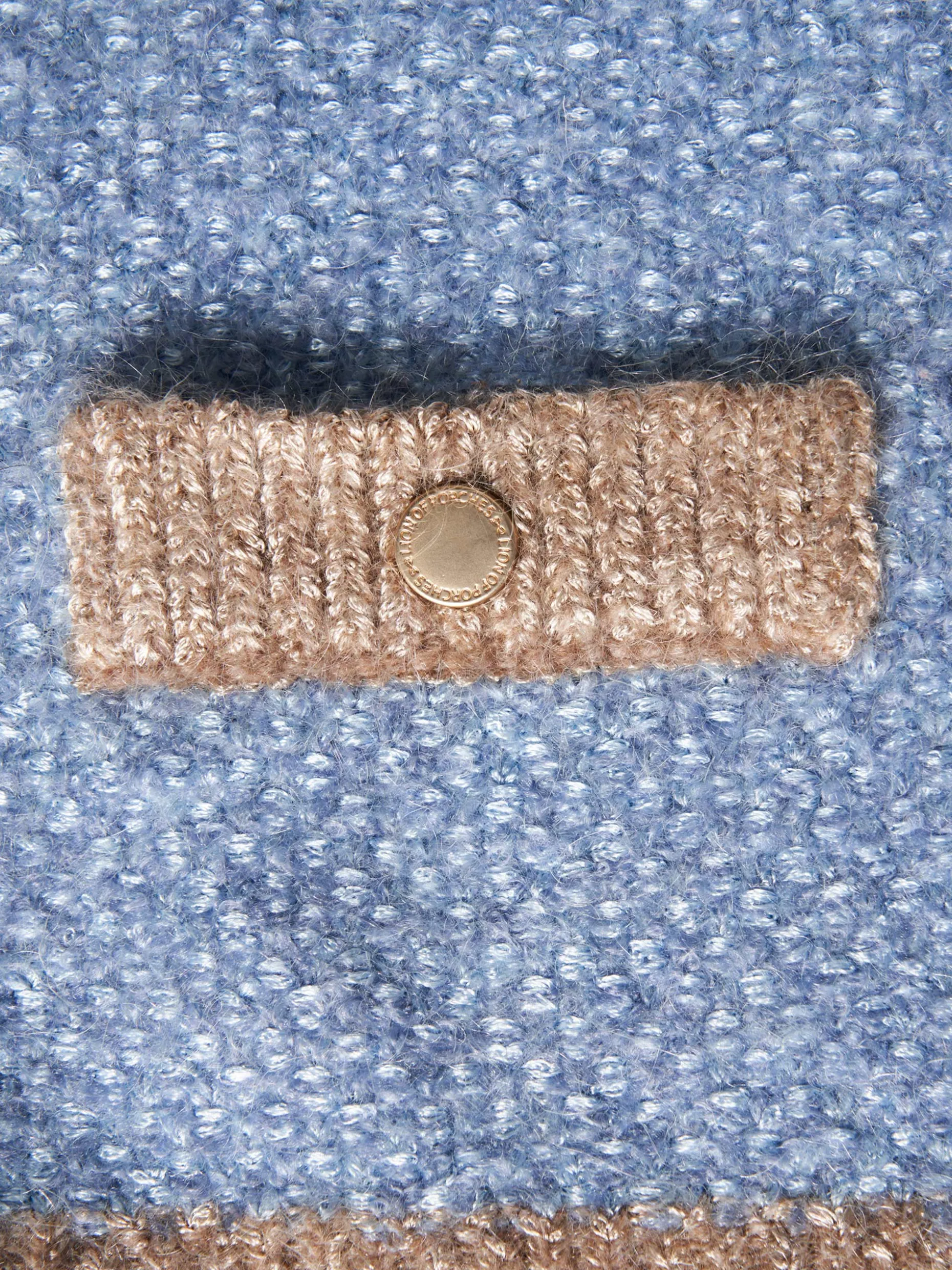 Casaco bicolor de malha tricotada