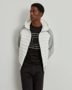 Casaco combinado de malha com capuz