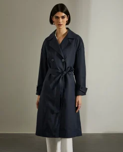 Casaco comprido de trespasse