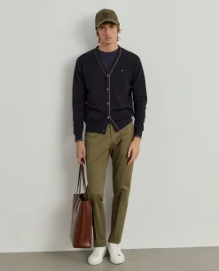 Casaco de malha algodão e caxemira com botões