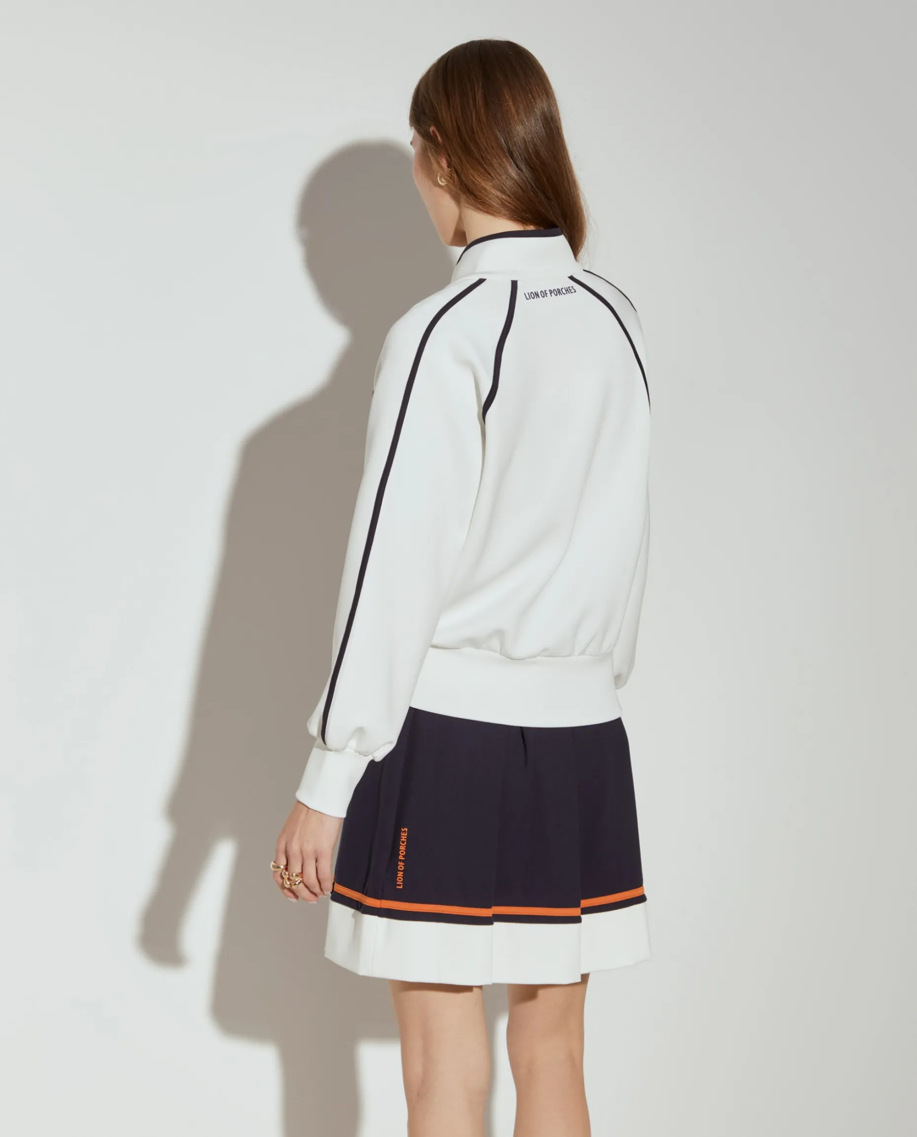 Casaco de malha bicolor