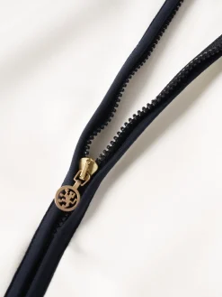 Casaco de malha bicolor