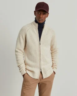 Casaco de malha bicolor em lã