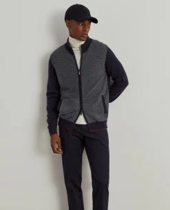 Casaco de malha bicolor lã merino