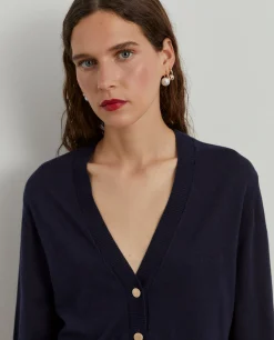 Casaco de malha básico com botões