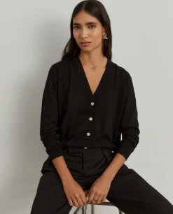 Casaco de malha básico com botões