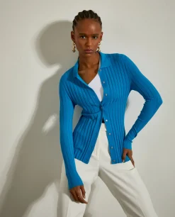 Casaco de malha canelada