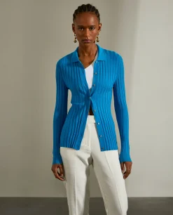 Casaco de malha canelada