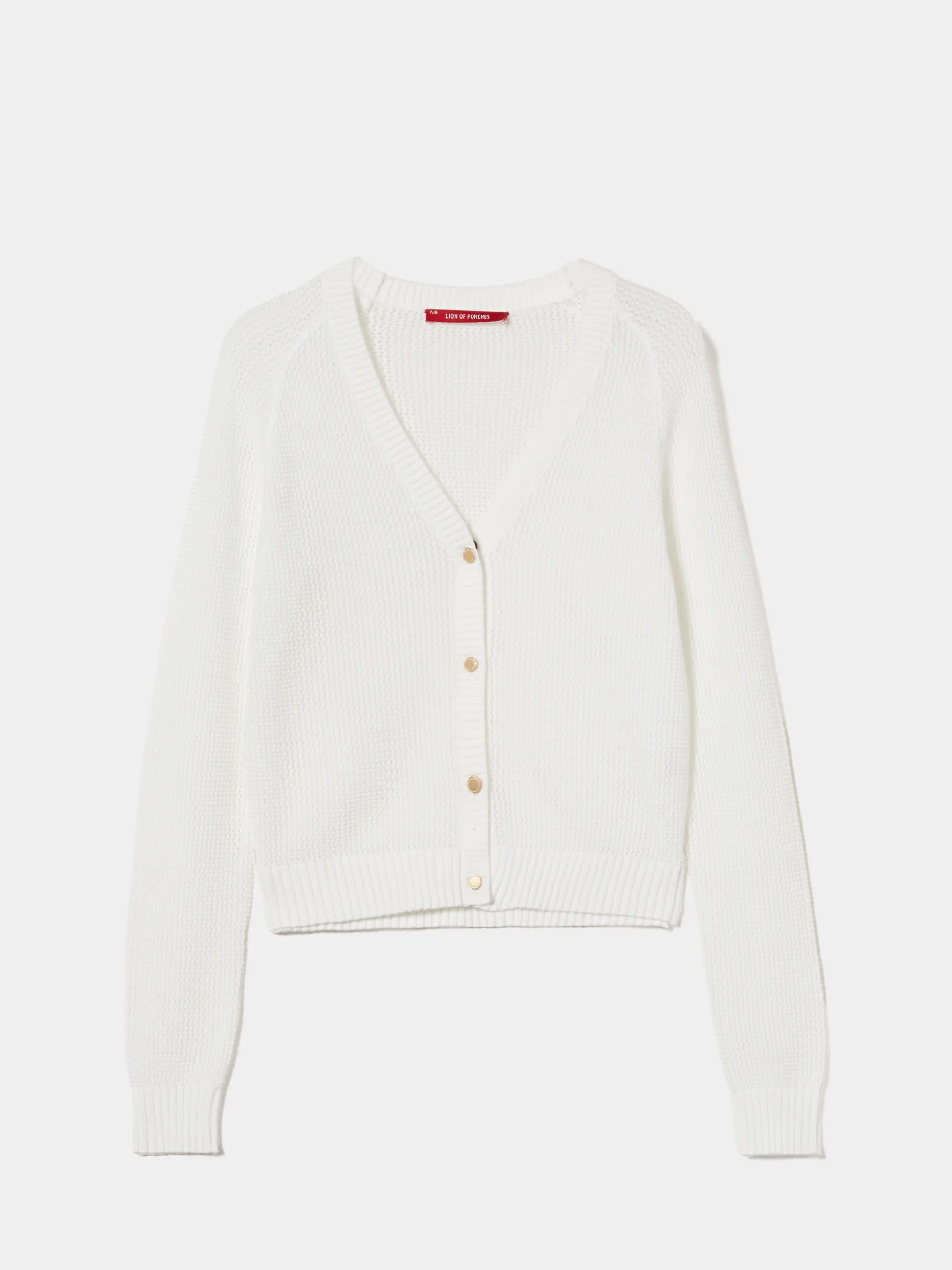 Casaco de malha com botões em contraste