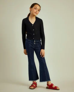 Casaco de malha com botões em contraste