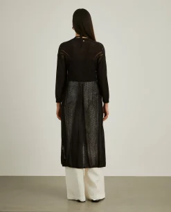 Casaco de malha com estrutura geométrica