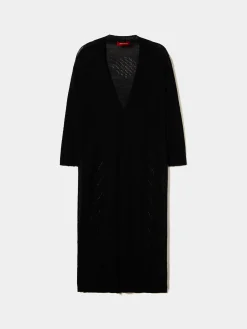 Casaco de malha com estrutura geométrica