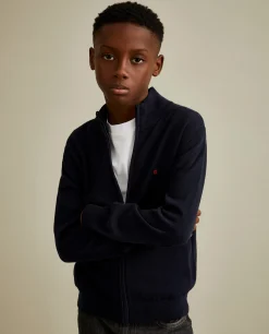 Casaco de malha com fecho