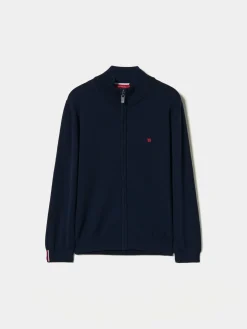 Casaco de malha com fecho