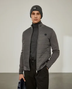 Casaco de malha com frente acolchoada