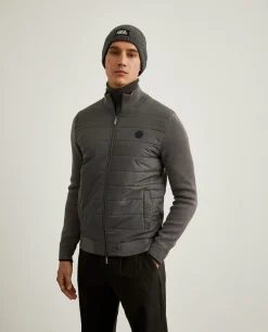 Casaco de malha com frente acolchoada