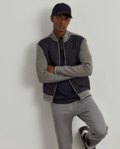 Casaco de malha com frente acolchoada