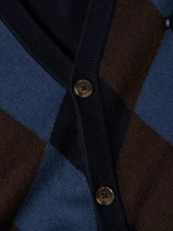 Casaco de malha com losangos em algodão e caxemira