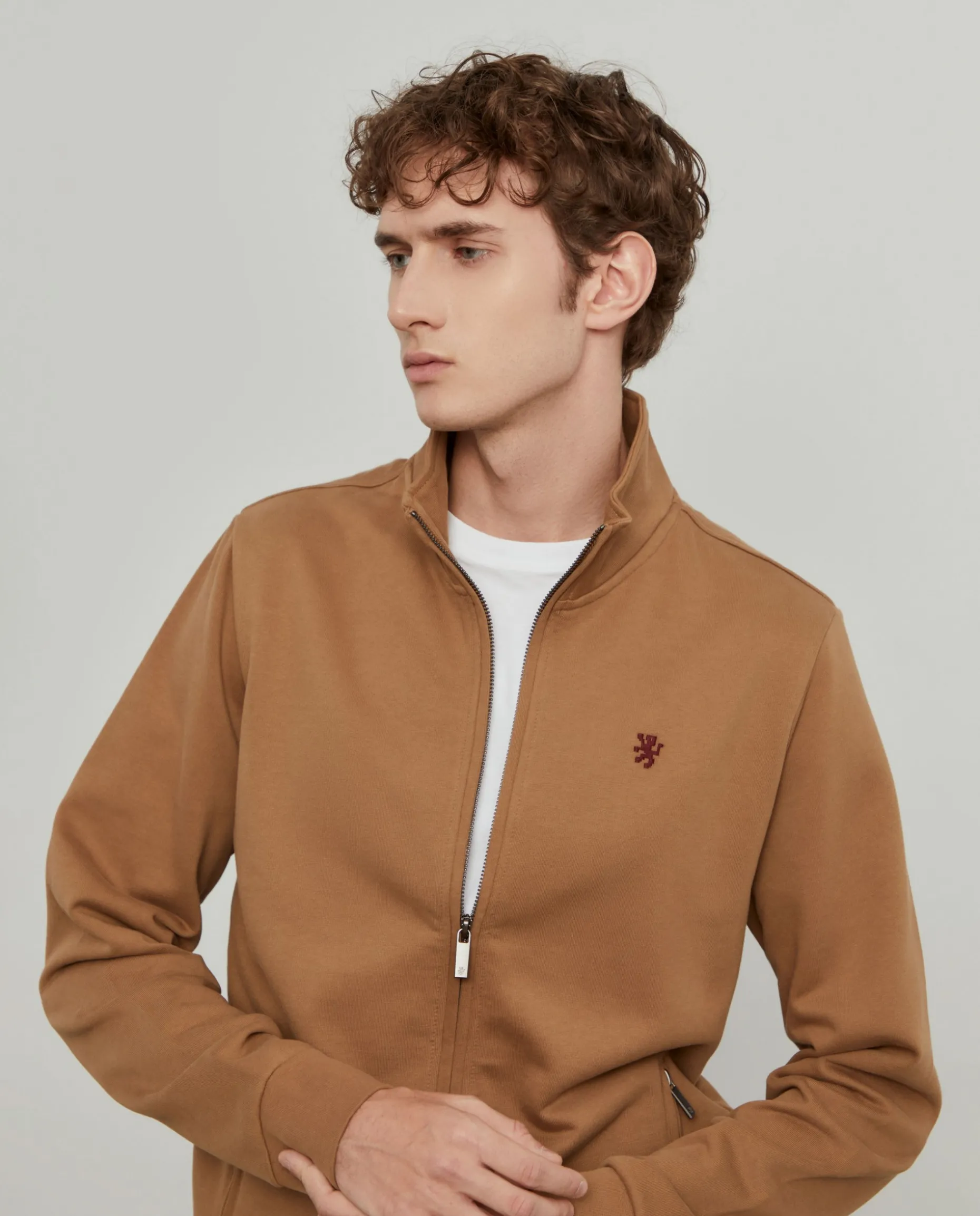 Casaco de malha em algodão gola alta