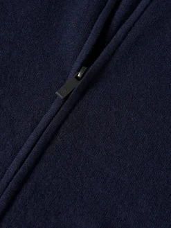 Casaco de malha em lã com fecho