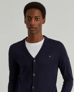 Casaco de malha em lã com botões