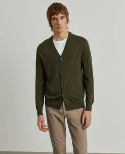 Casaco de malha em lã com botões