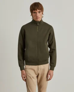 Casaco de malha texturizada com fecho