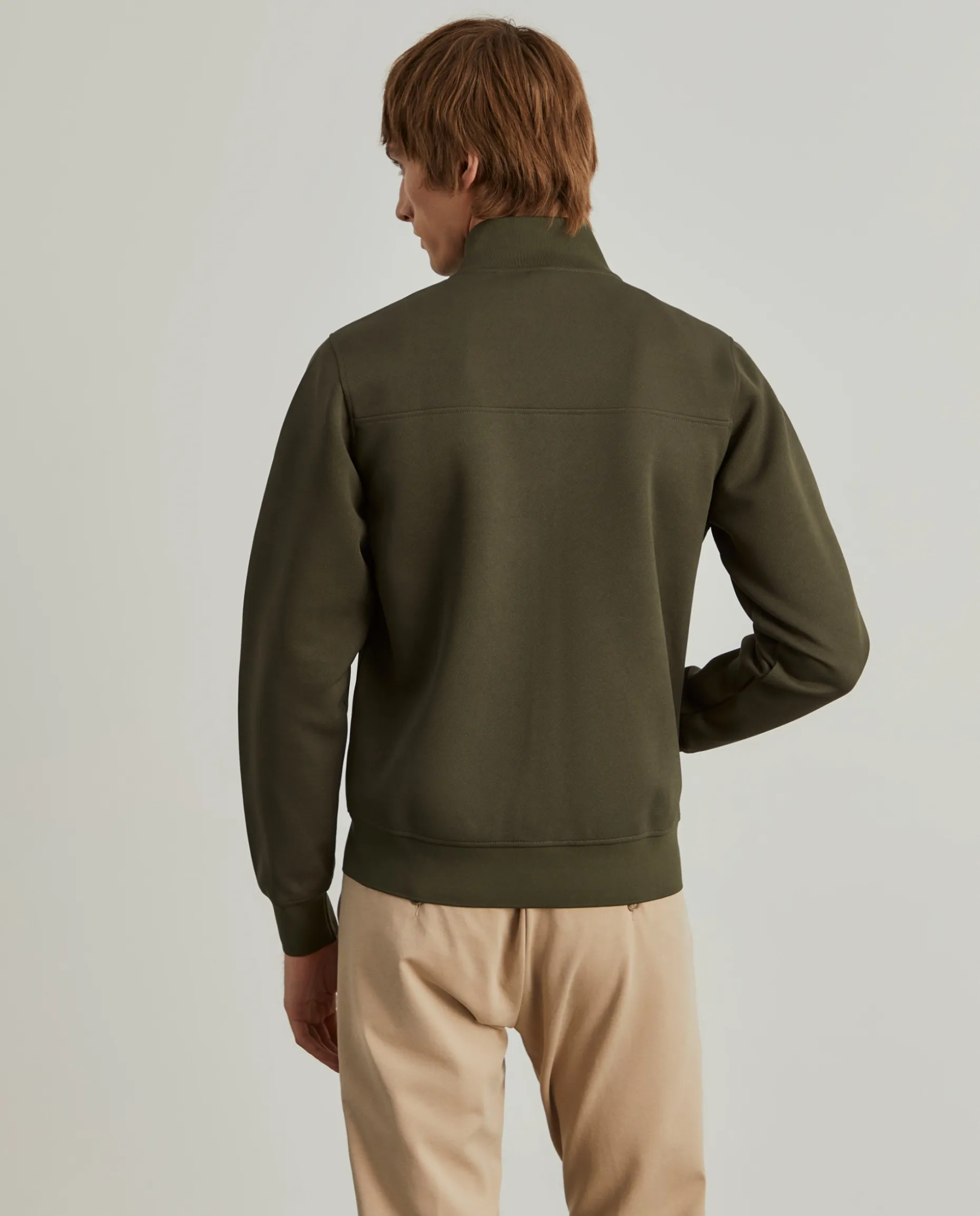 Casaco de malha texturizada com fecho