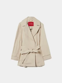 Casaco de trespasse com cinto