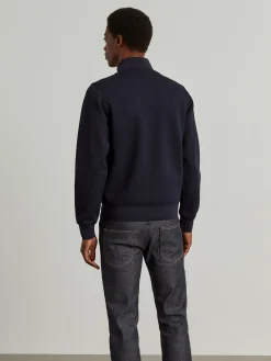 Casaco em malha texturizada com fecho