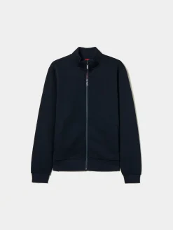 Casaco em malha texturizada com fecho