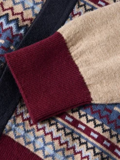 Casaco malha estampado em algodão e caxemira