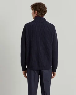 Casaco malha tricotada mistura de lã