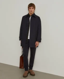 Casaco modelo gabardine com acolchoado interior