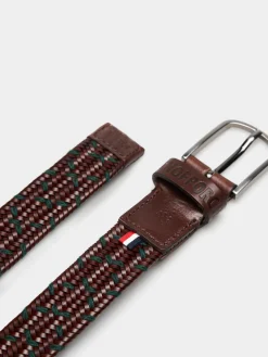 Cinto elástico em pele entrelaçado