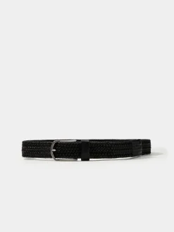 Cinto entrançado em pele