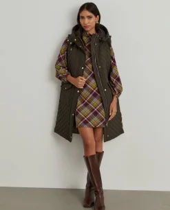 Colete comprido acolchoado