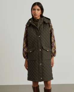 Colete comprido acolchoado