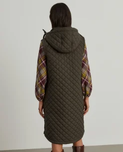 Colete comprido acolchoado