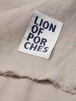 Echarpe para homem de linho e viscose com franjas e branding